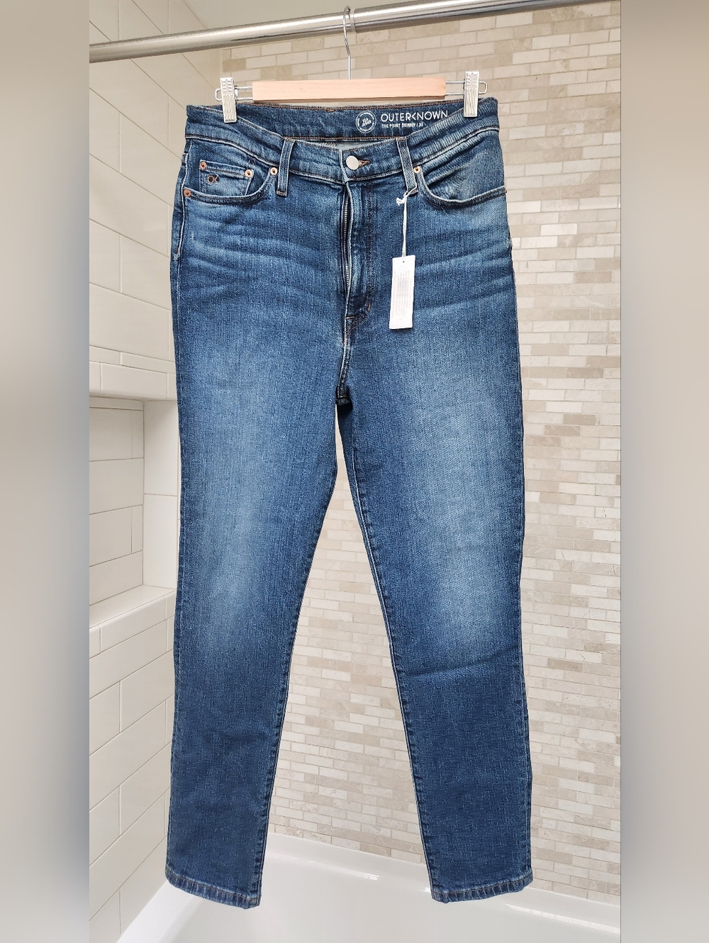 NWT Outerknown Medium Blue Stretch Skinny Jeans